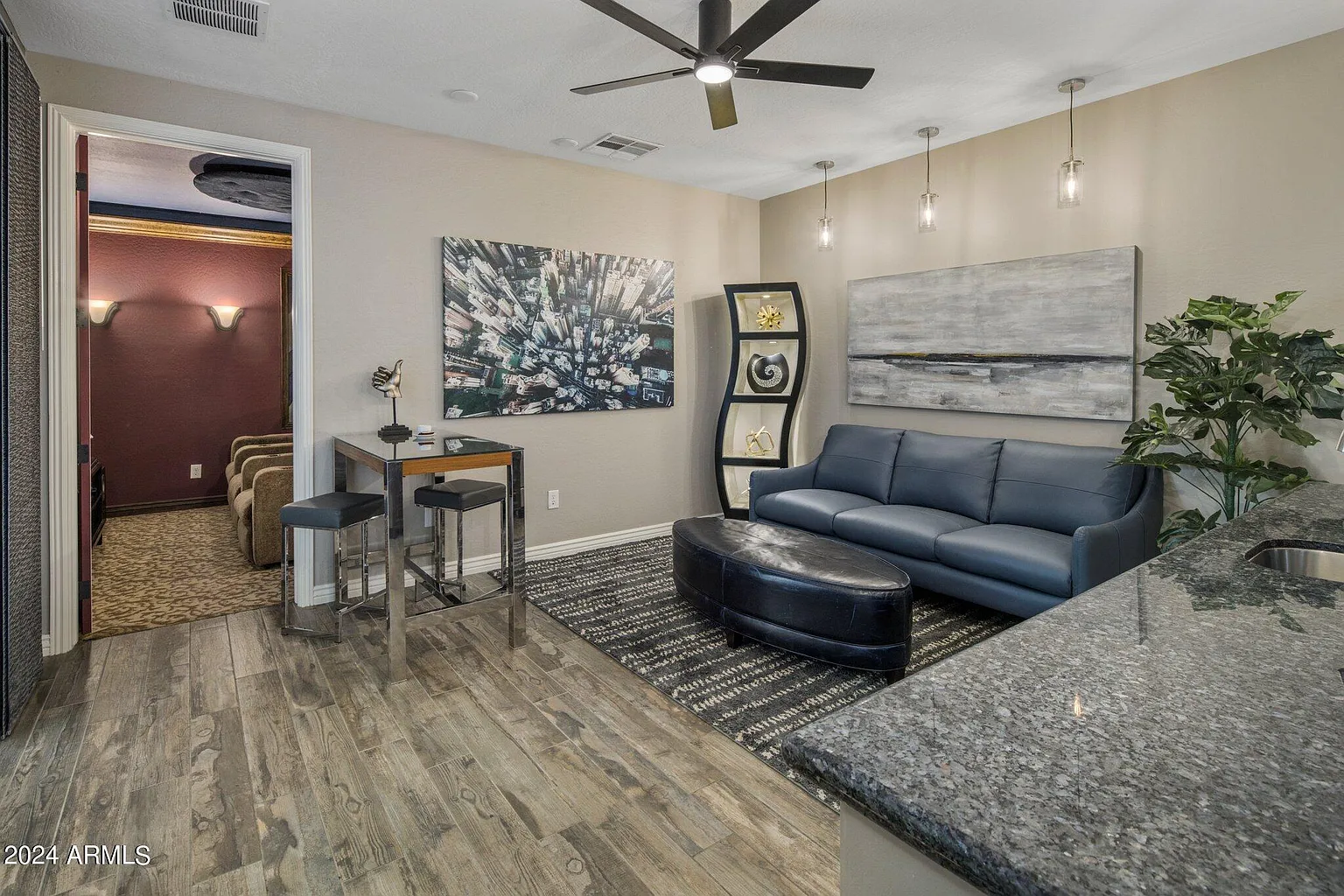 Elegantly staged bistro kitchen