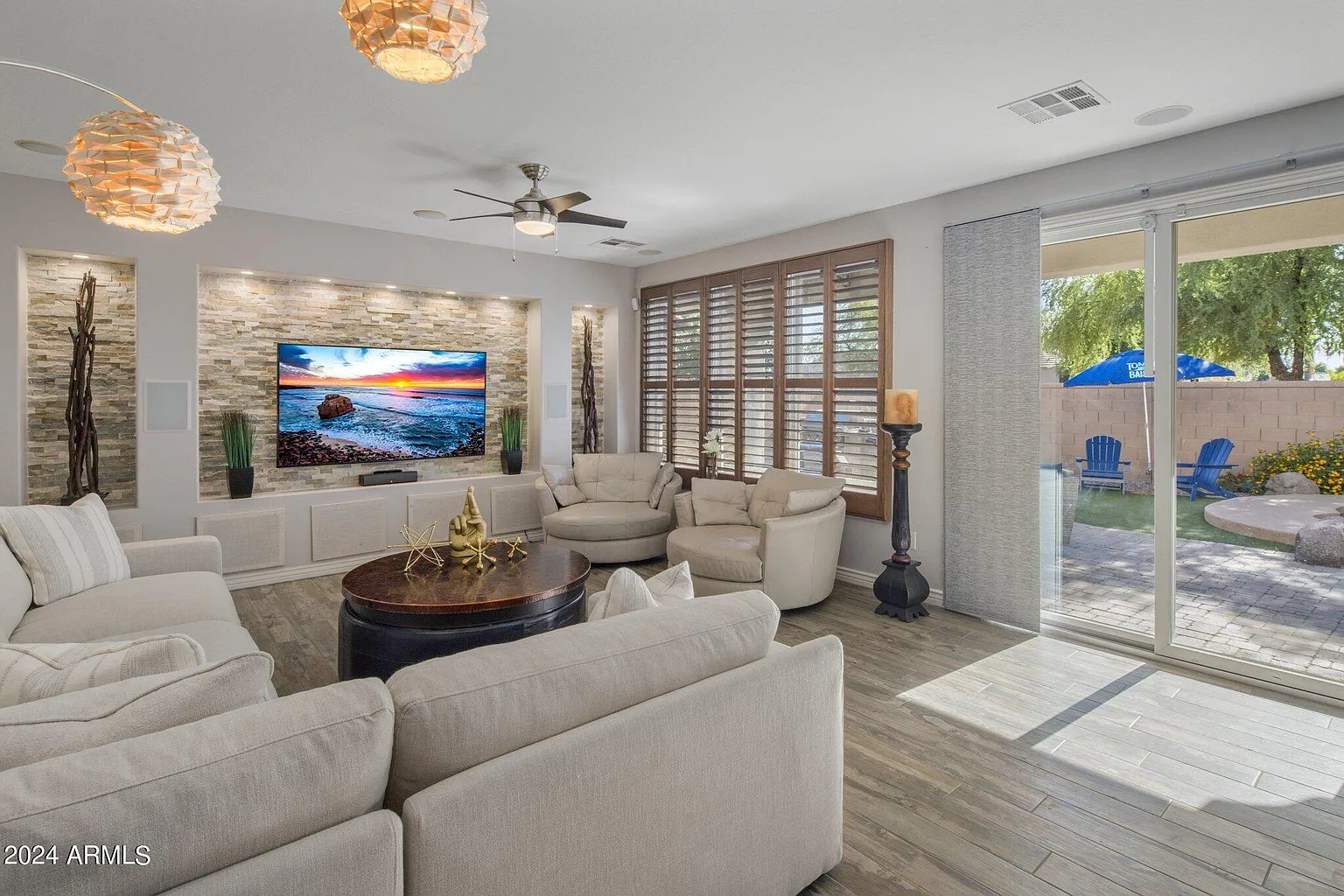 Elegantly staged living room